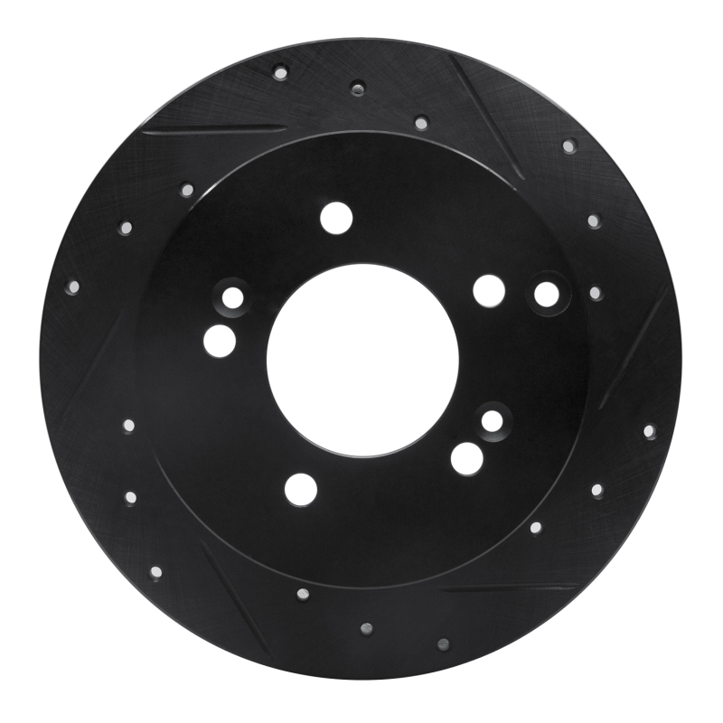 Kia Rondo Brake Rotor (1) - Rear Right - R1 Concepts - Drilled & Slotted - Black - `07-`12